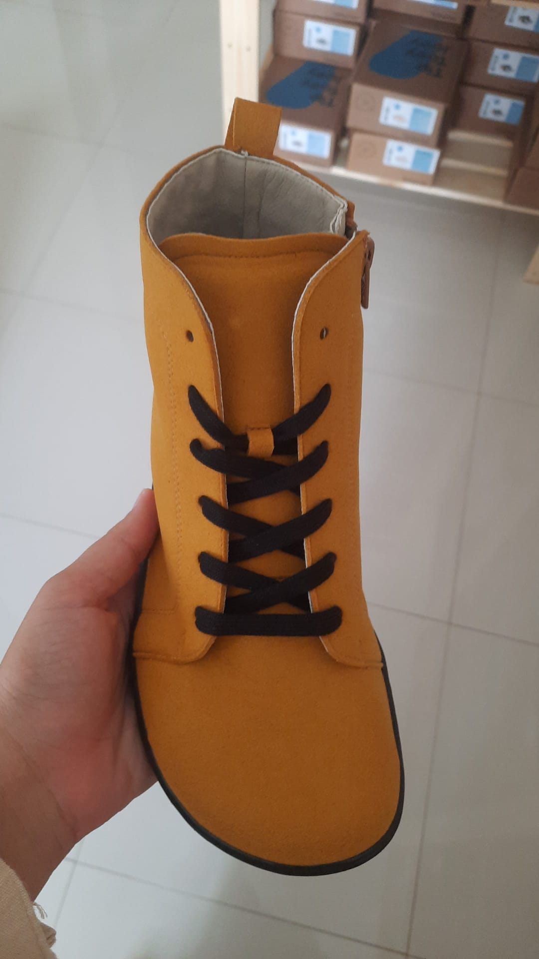 Botas descalzas para adultos - Coqueflex Suede Micro color Mostaza