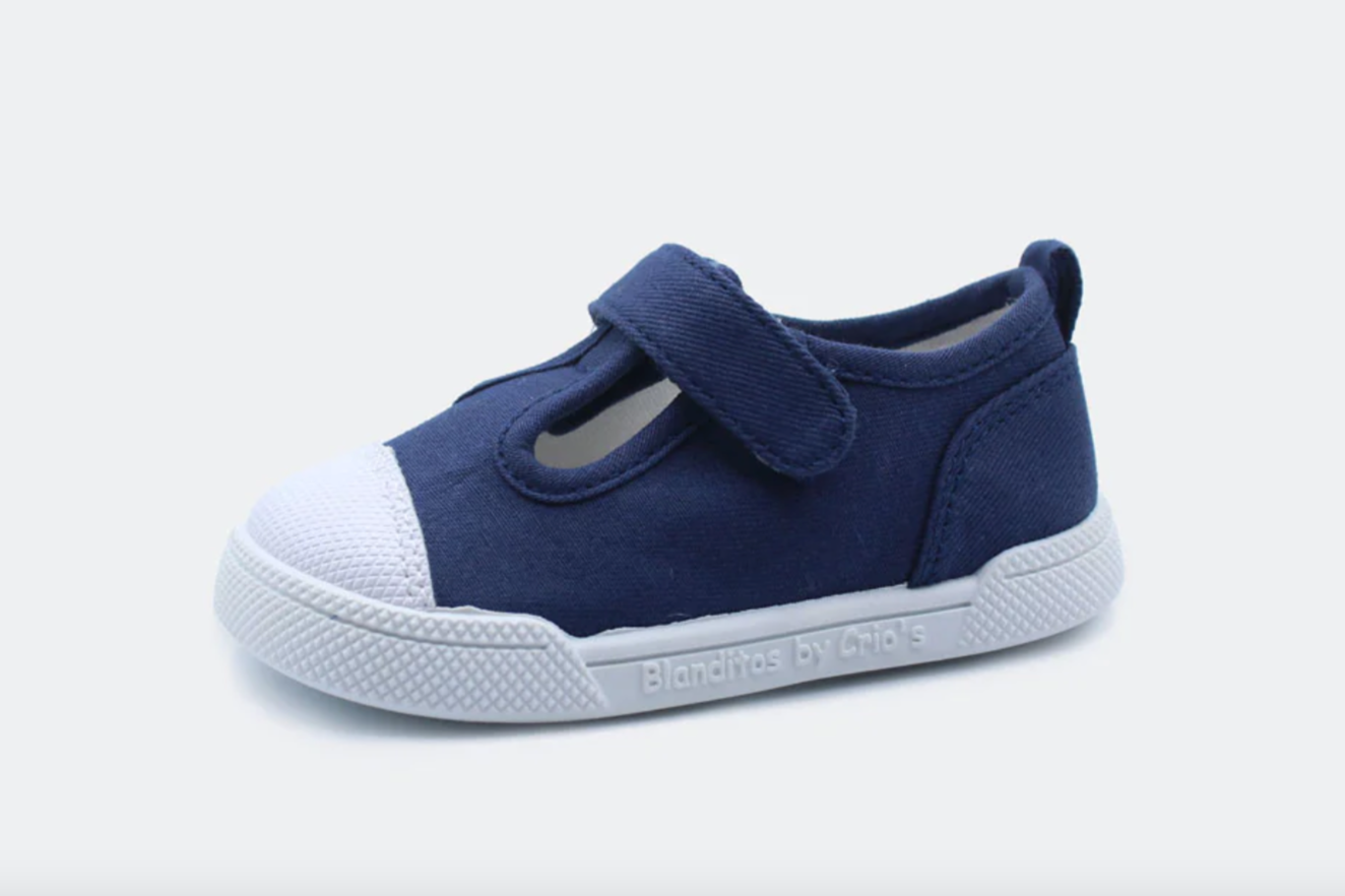 Zapatillas de lona que respetan los pies de los niños - Blanditos Pomelo Azul
