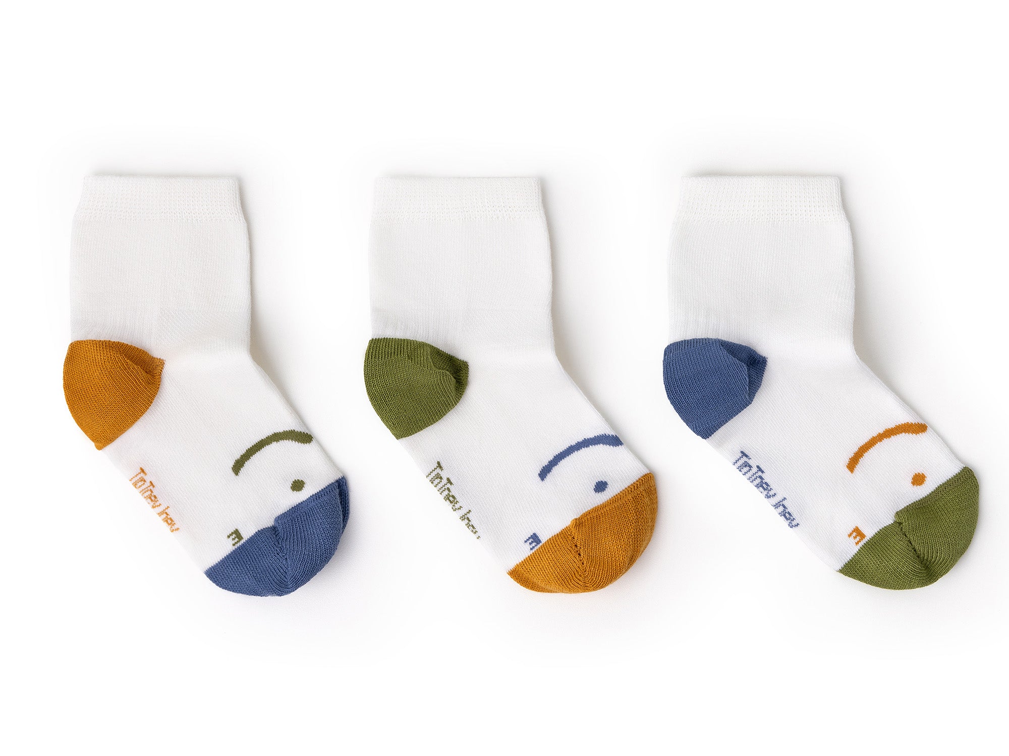 Kit de calcetines descalzos Tip Toey Joey - Azul/Mostaza/Verde