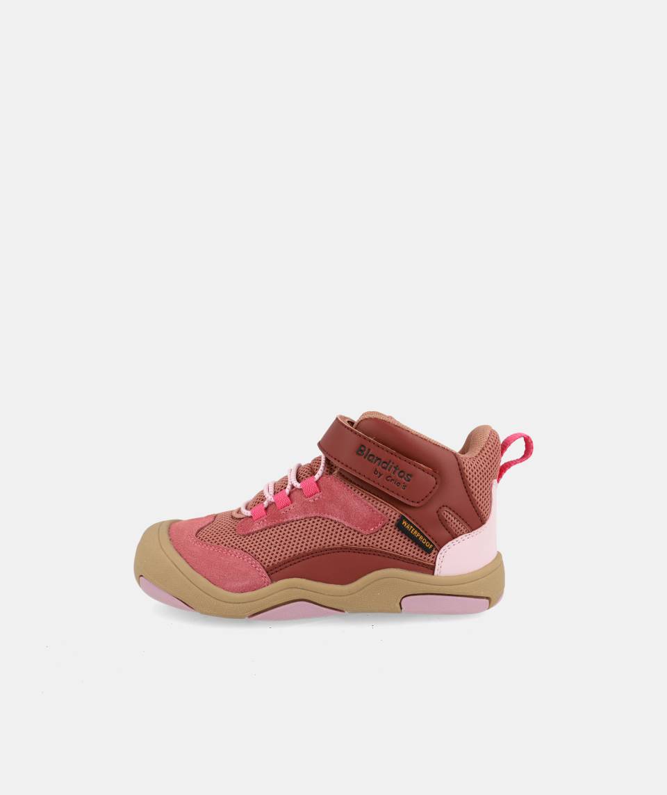 Botas veganas impermeables que respetan los pies de los niños - Blanditos Hera Rosa