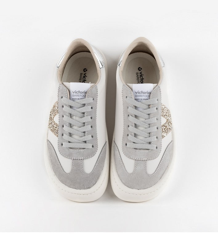 Zapatillas descalzas para adultos de piel y ante - Victoria Olmo Gris (Brillante)
