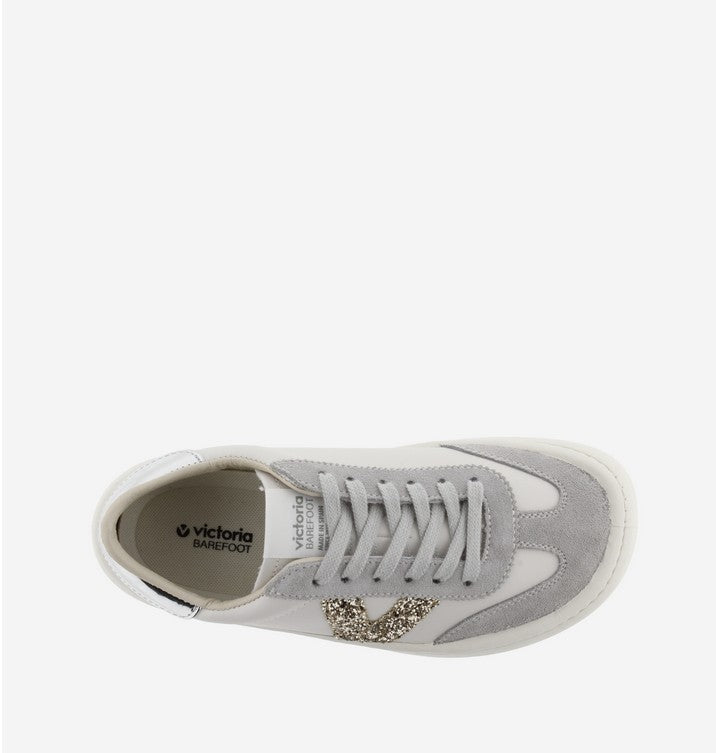 Zapatillas descalzas para adultos de piel y ante - Victoria Olmo Gris (Brillante)