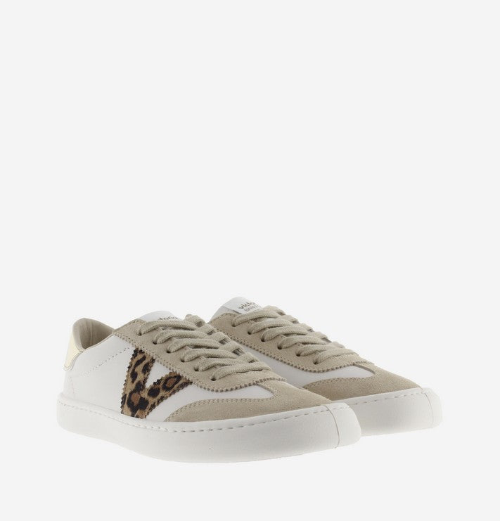 Zapatillas descalzas para adultos de piel y ante - Victoria Olmo Beige (Leopardo)