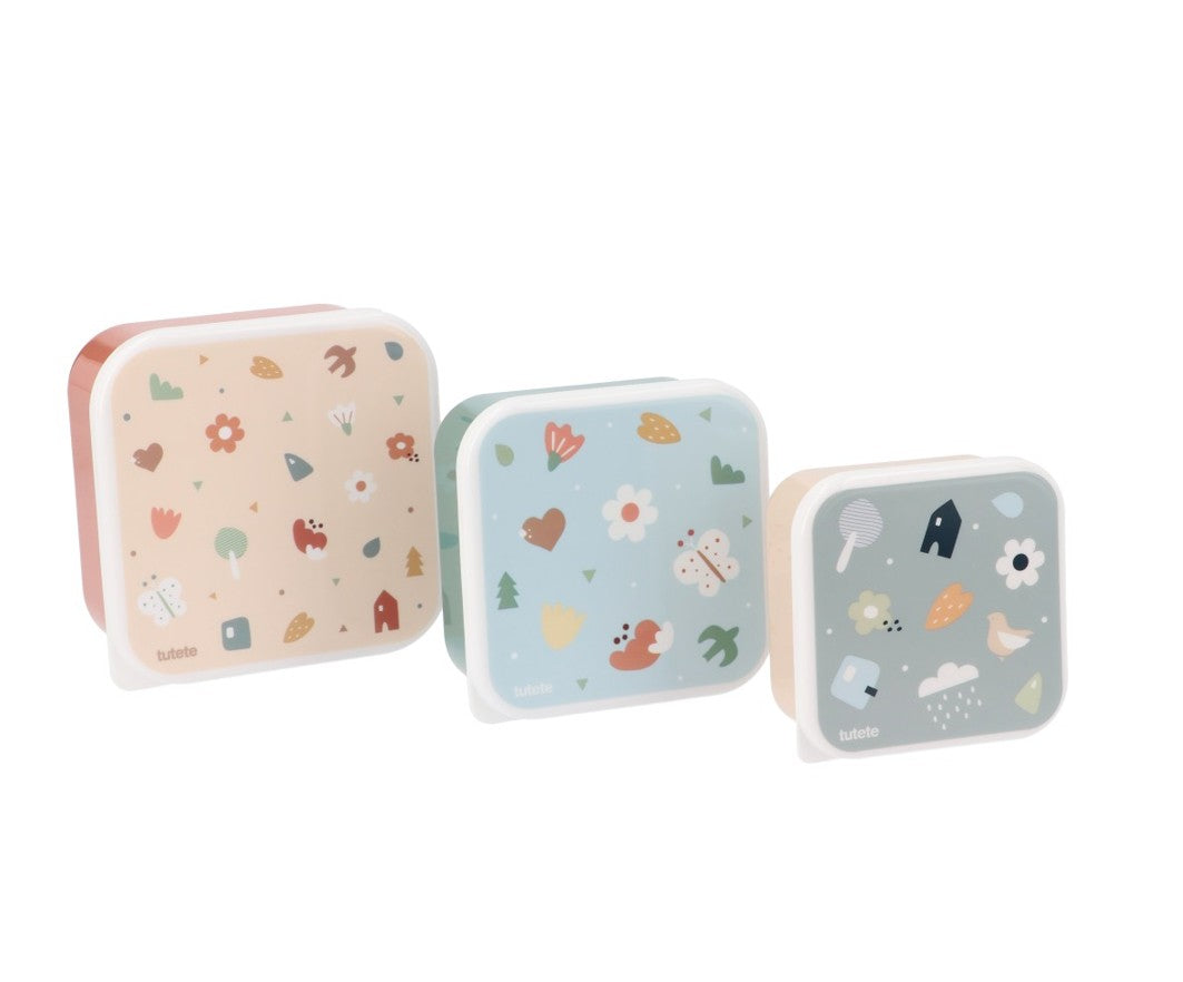 Juego de 3 cajitas rojas para comida