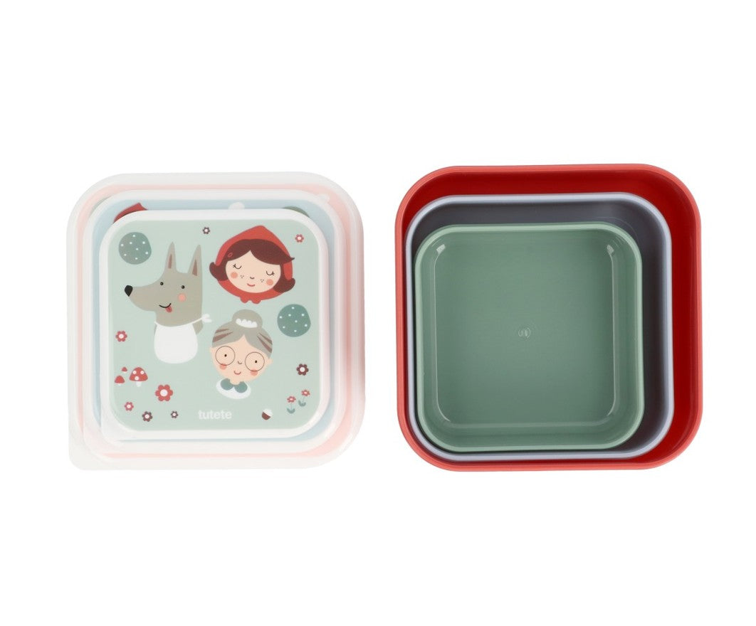Juego de 3 cajitas rojas para comida