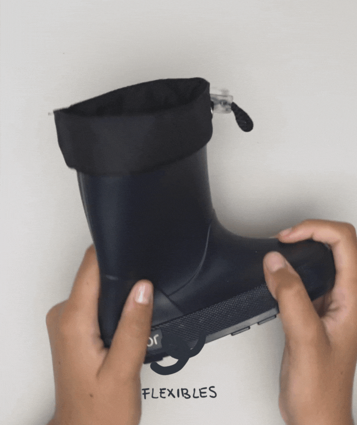Botas impermeables que respetan los pies de los niños - Igor Yogi Cuello Marino