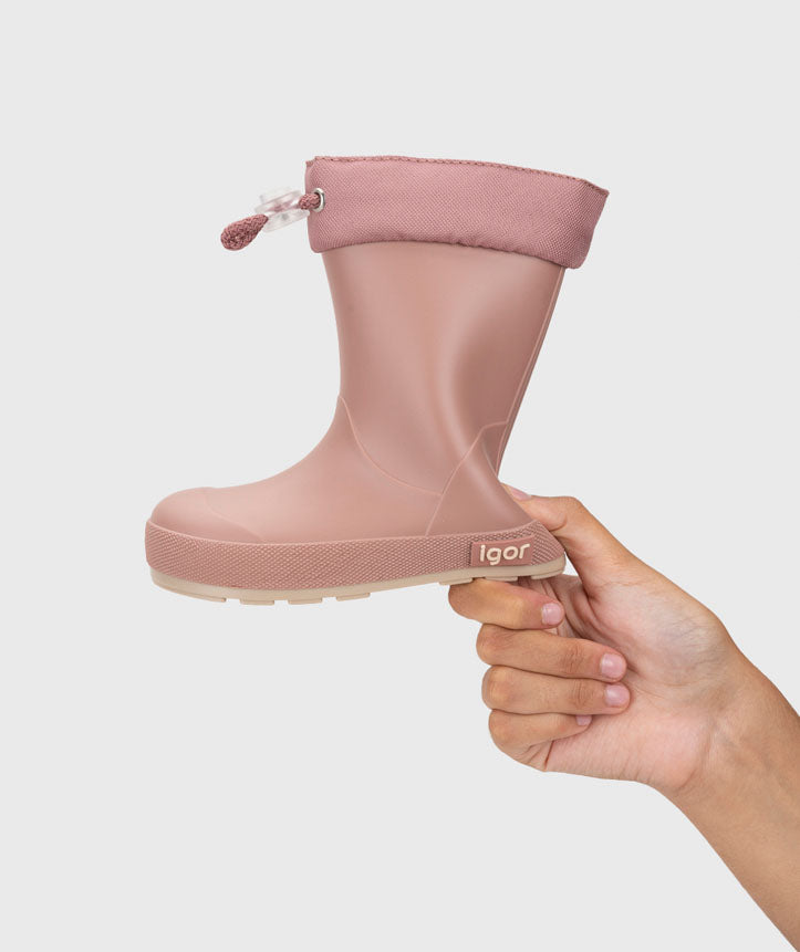 Botas impermeables que respetan los pies de los niños - Igor Yogi DK Cuello Rosa