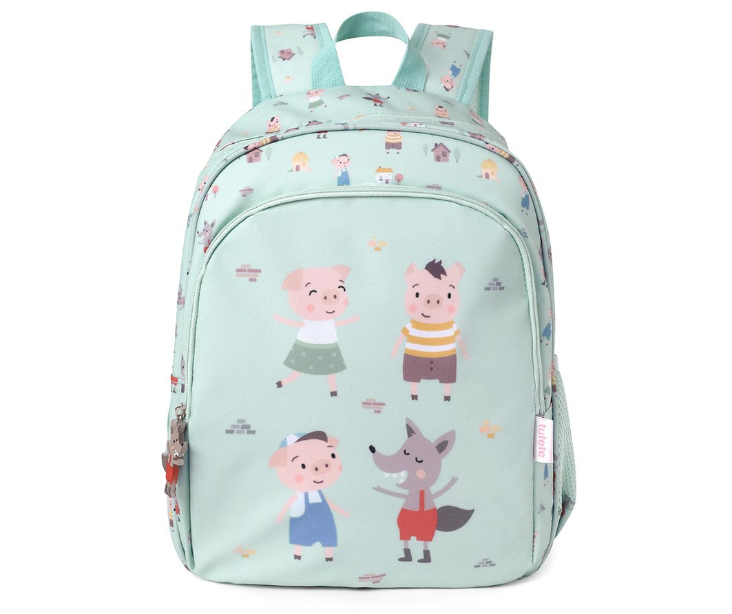 Mochila mediana con llavero de Los Tres Cerditos