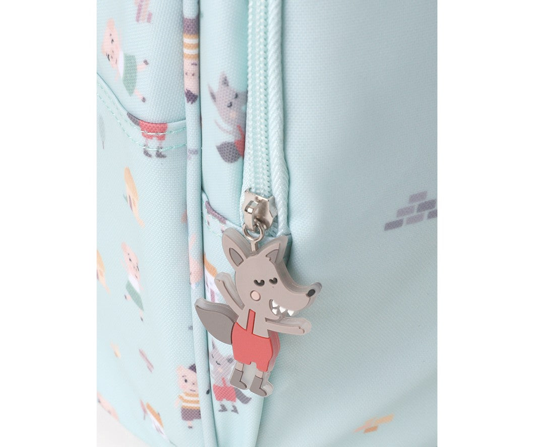 Mochila mediana con llavero de Los Tres Cerditos