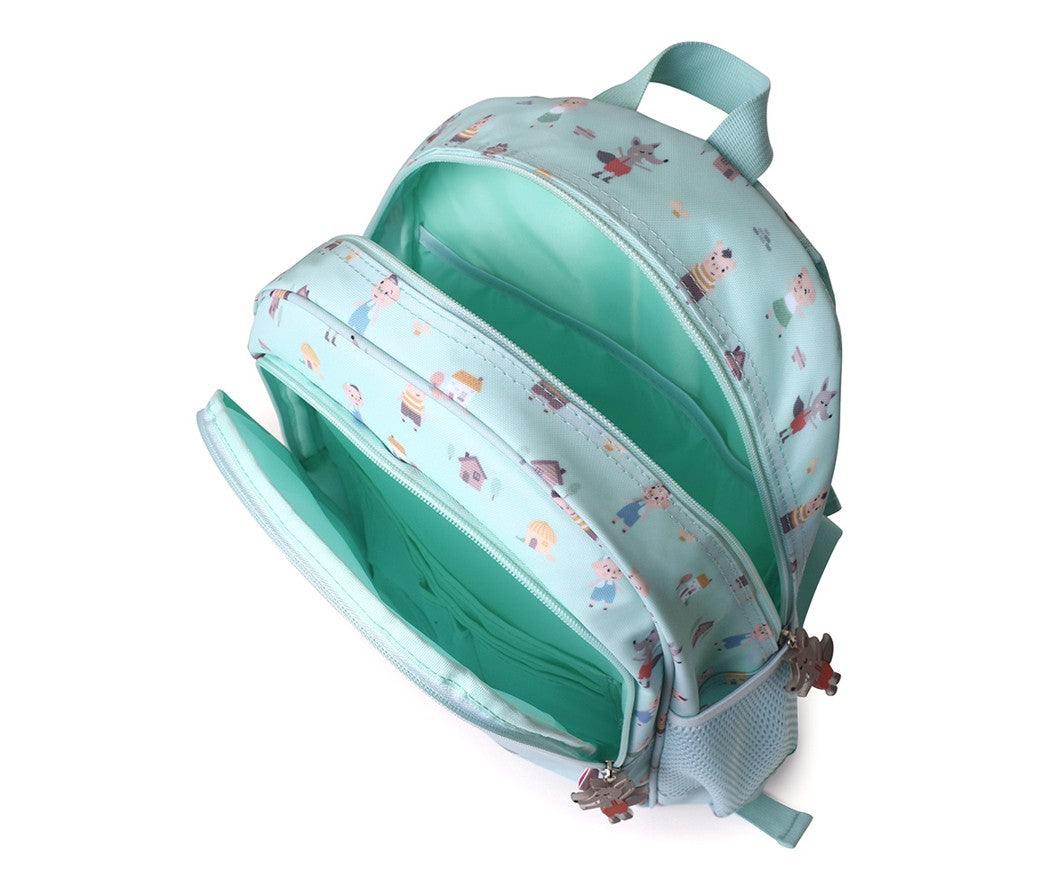 Mochila mediana con llavero de Los Tres Cerditos