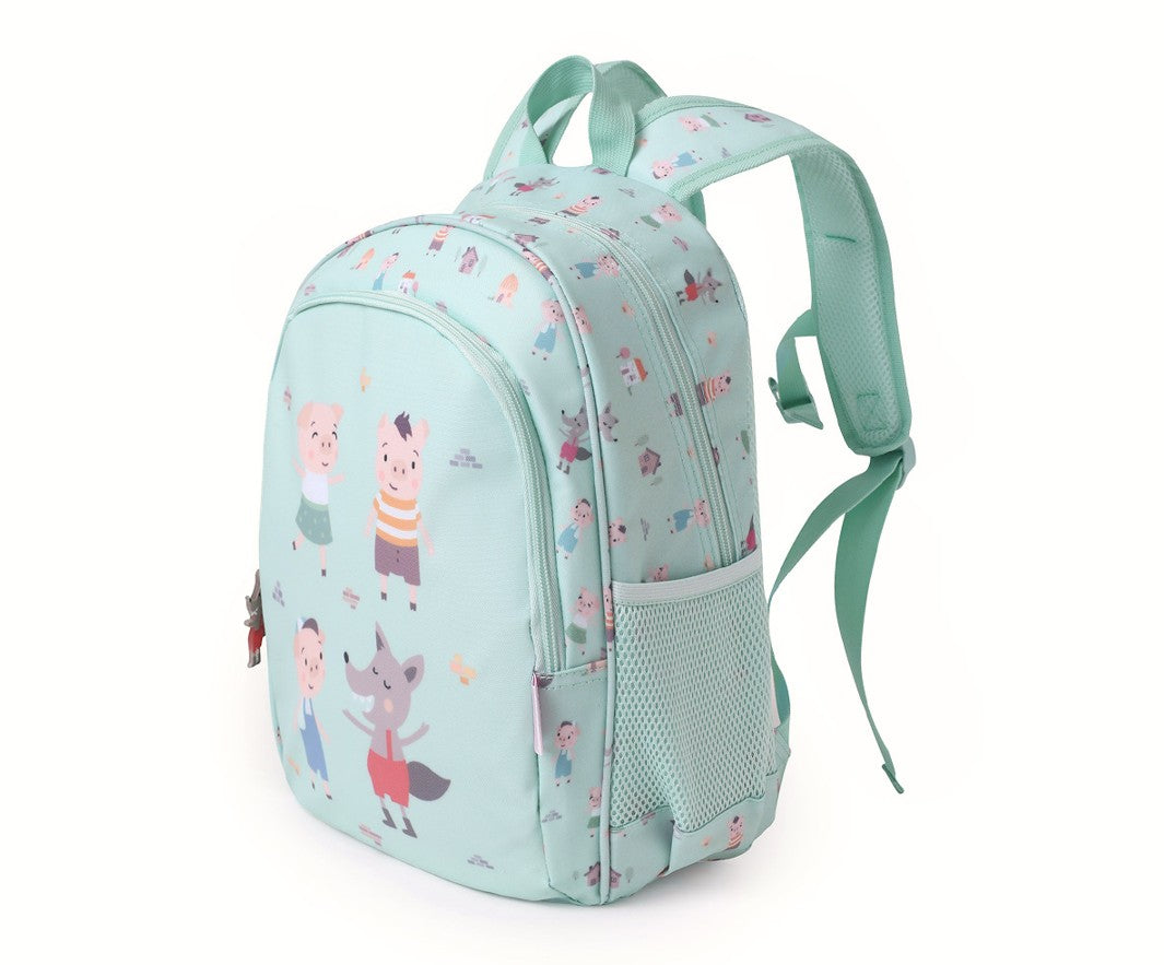 Mochila mediana con llavero de Los Tres Cerditos