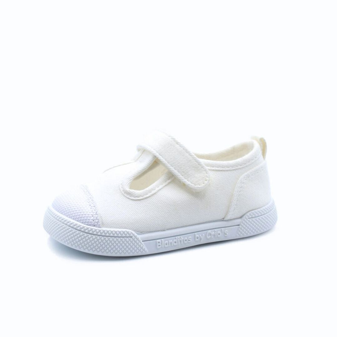 Zapatillas de lona que respetan los pies de los niños - Blanditos Pomelo Blanco
