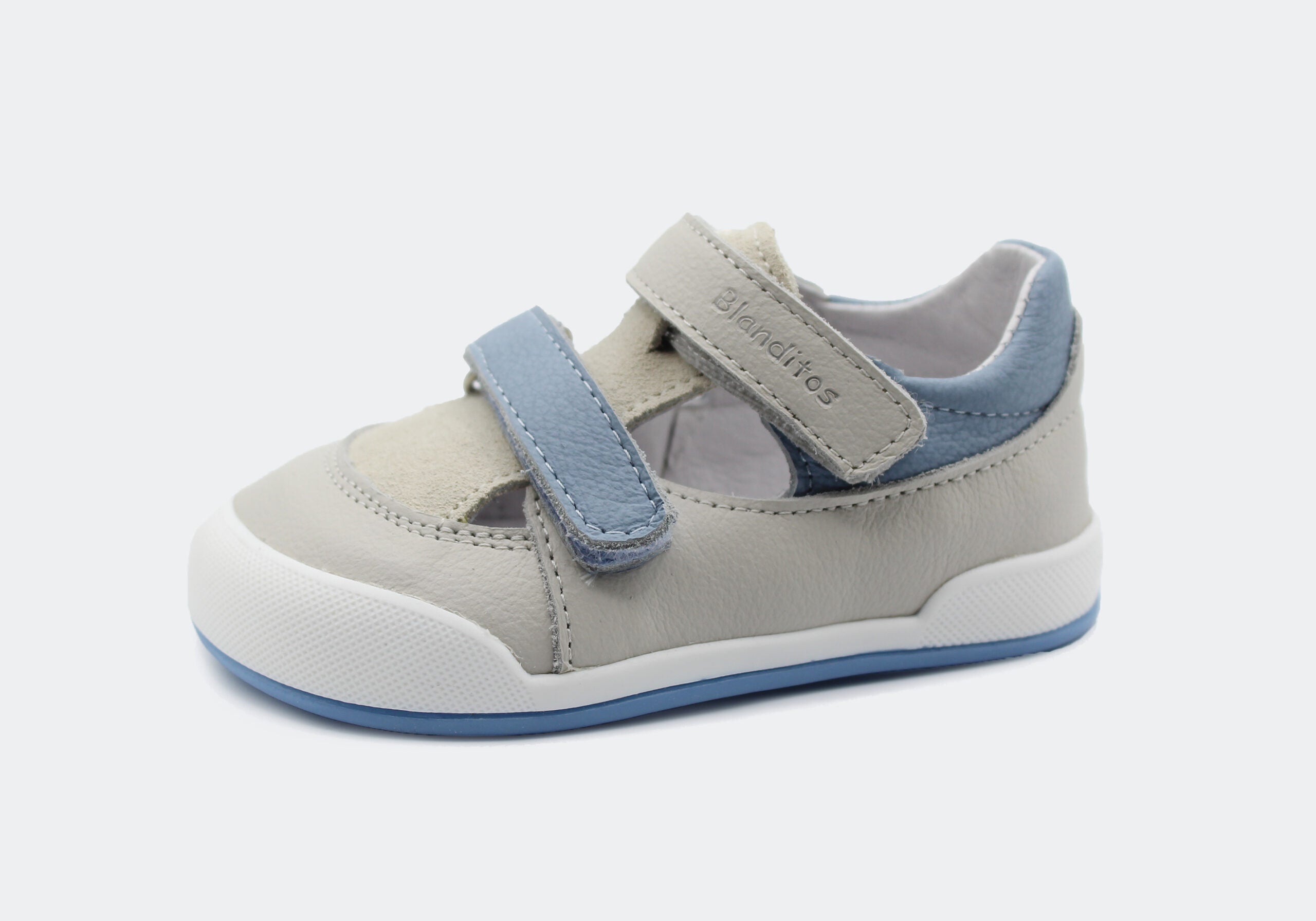 Sandalias que respetan los pies de los niños - Blanditos Popa Gris