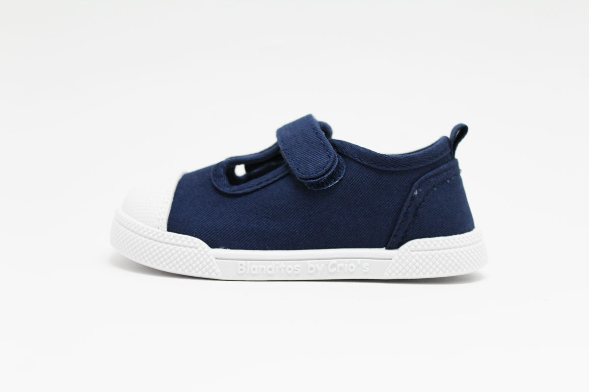 Zapatillas de lona que respetan los pies de los niños - Blanditos Pomelo Azul