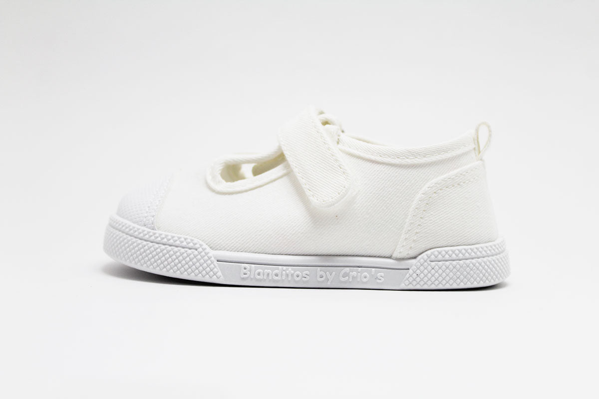 Zapatillas de lona que respetan los pies de los niños - Blanditos Pomelo Blanco