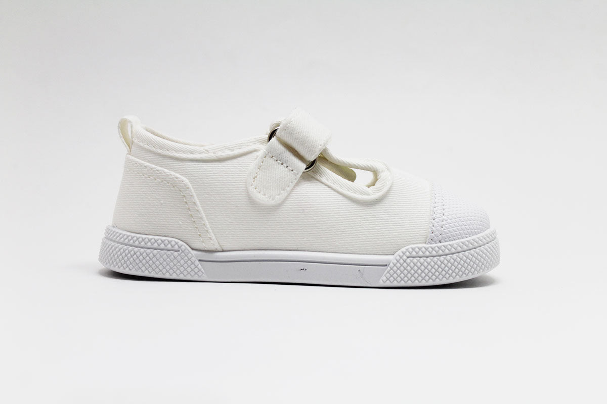 Zapatillas de lona que respetan los pies de los niños - Blanditos Pomelo Blanco