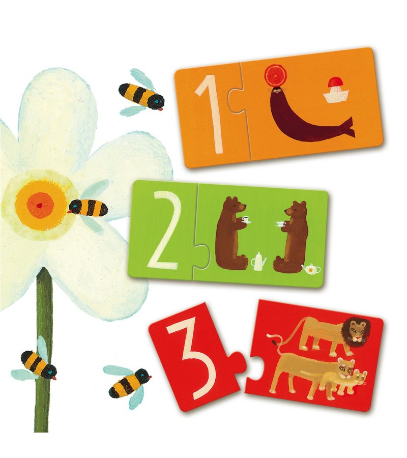 Duo Puzzle - Números 10 rompecabezas Djeco