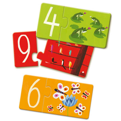 Duo Puzzle - Números 10 rompecabezas Djeco