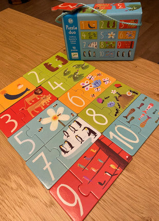 Duo Puzzle - Números 10 rompecabezas Djeco