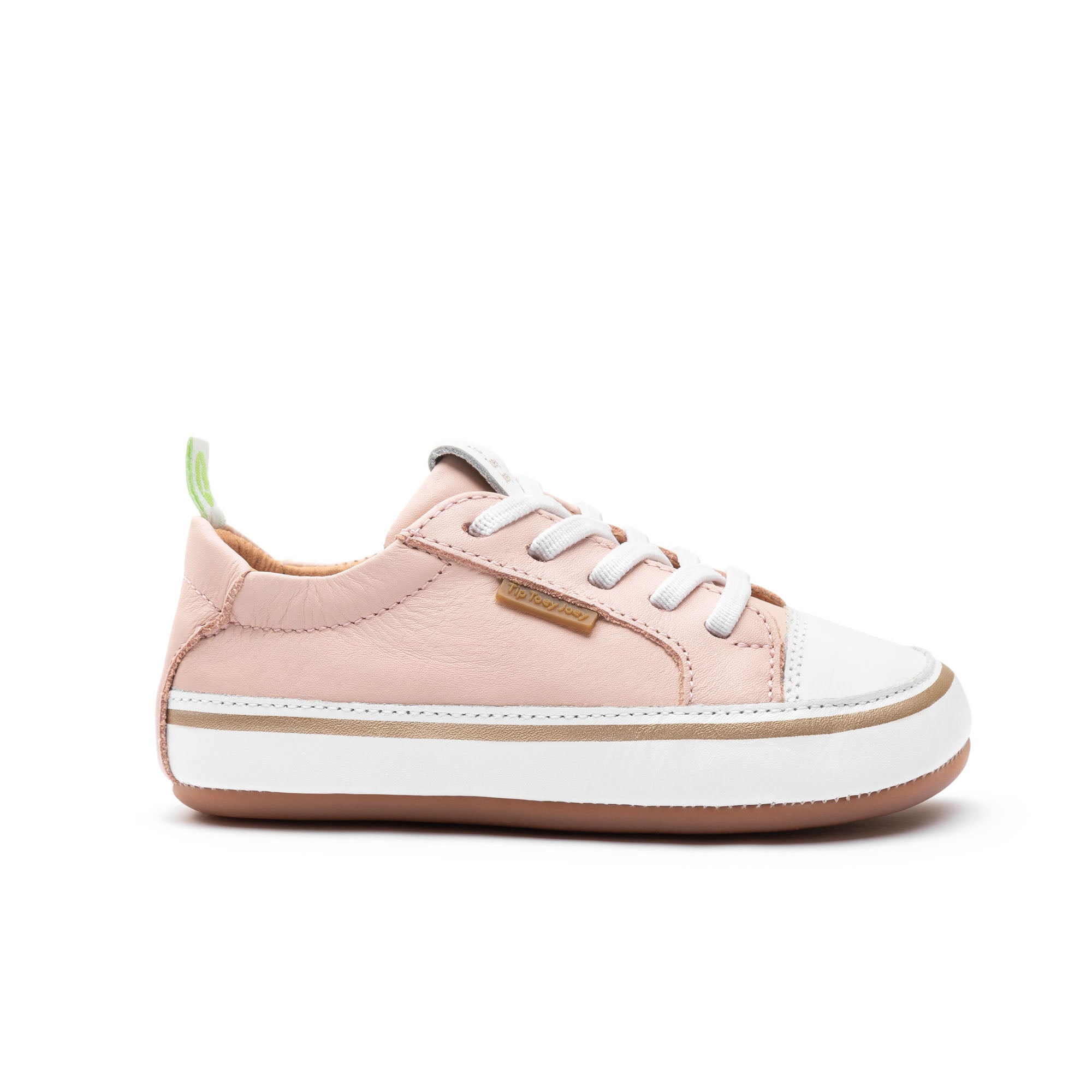 Zapatillas Tip Toey Joey para niños, cómodas para los pies, en algodón de azúcar y blanco