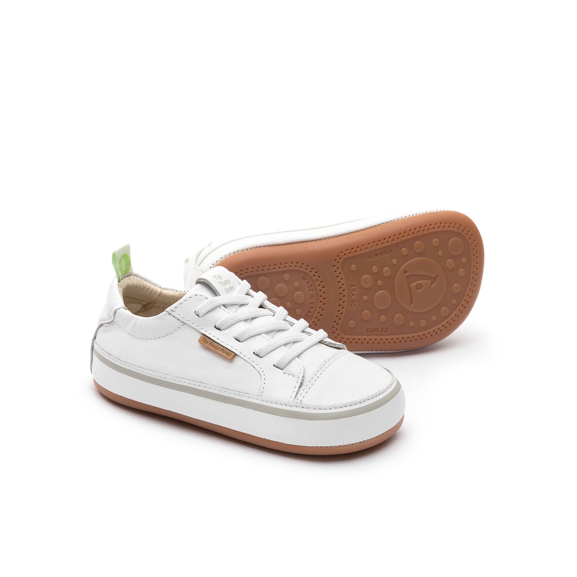 Zapatillas Tip Toey Joey para niños, cómodas para los pies, en blanco divertido