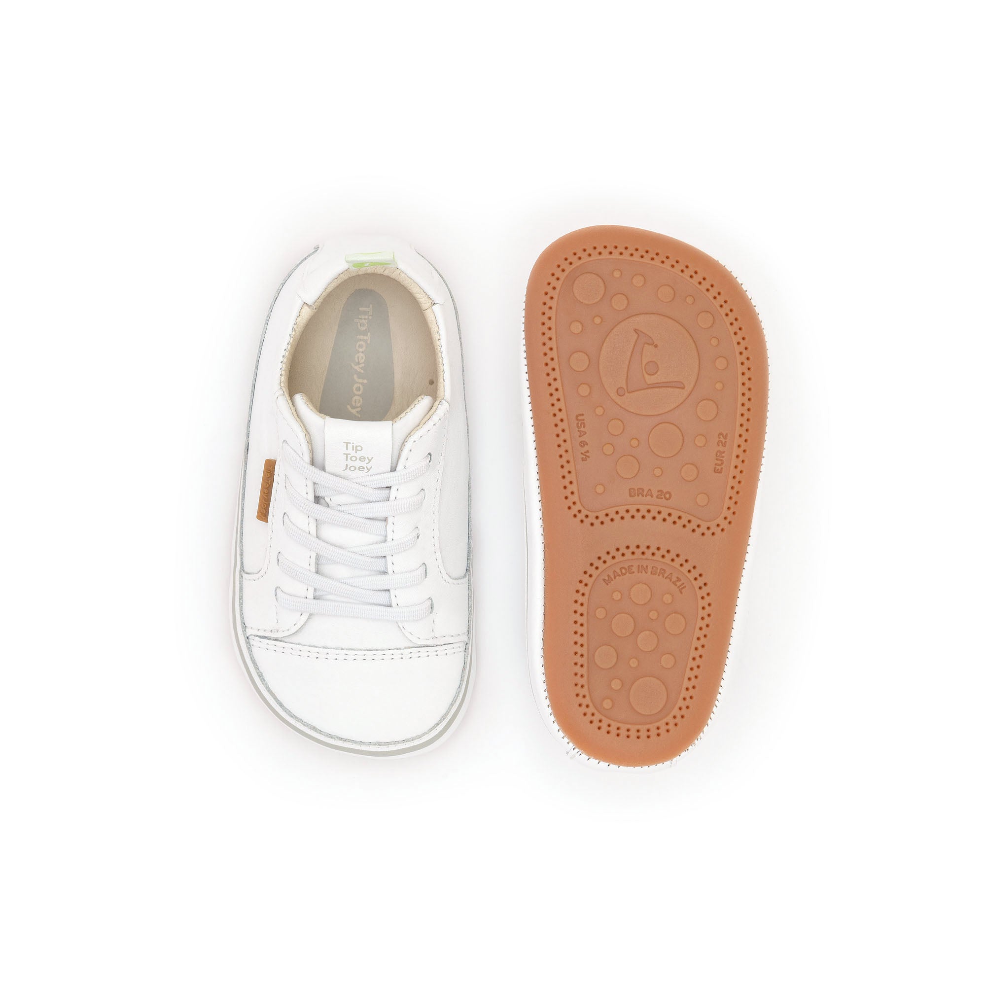 Zapatillas Tip Toey Joey para niños, cómodas para los pies, en blanco divertido