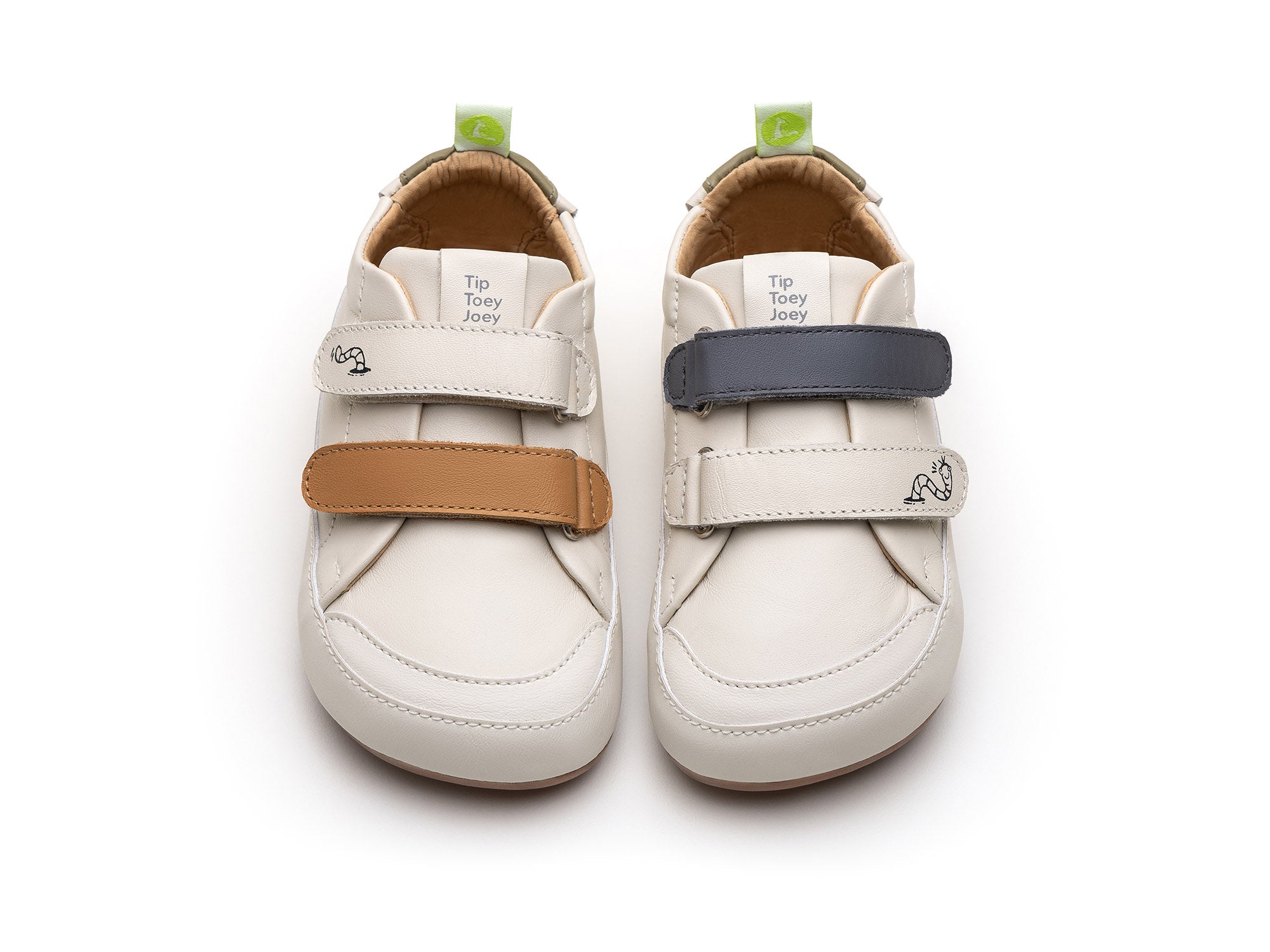 Zapatillas Tip Toey Joey para niños, aptas para los pies - Bossy Worm Tapioca & Hay Slate Blue