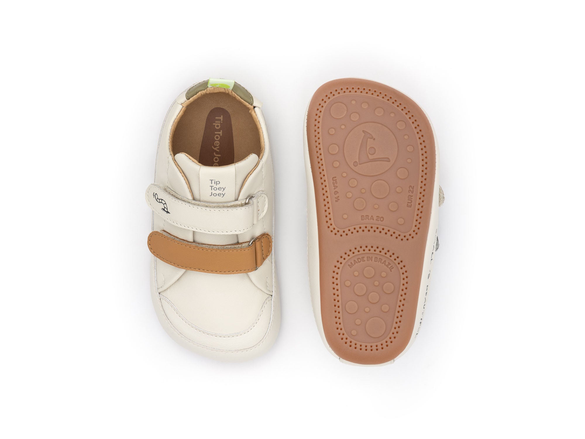 Zapatillas Tip Toey Joey para niños, aptas para los pies - Bossy Worm Tapioca & Hay Slate Blue