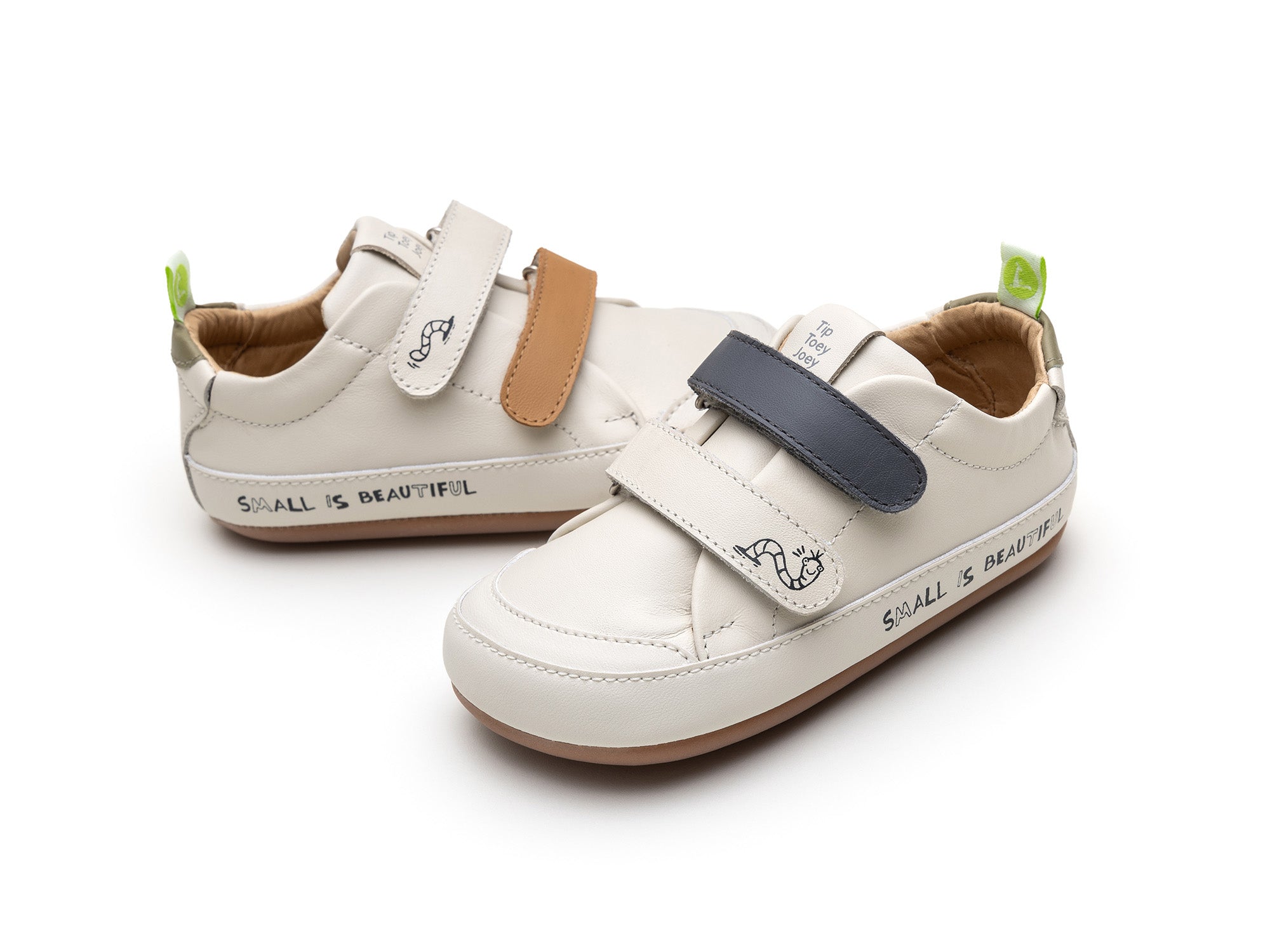 Zapatillas Tip Toey Joey para niños, aptas para los pies - Bossy Worm Tapioca & Hay Slate Blue
