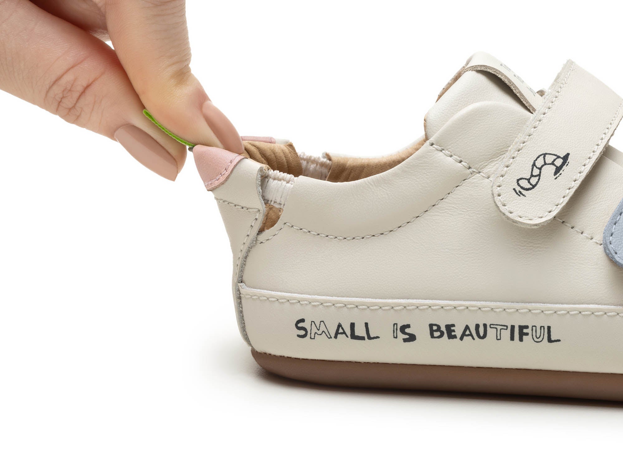 Zapatillas Tip Toey Joey para niños, aptas para los pies - Bossy Worm Tapioca y Wan Bleu Papaya Cream