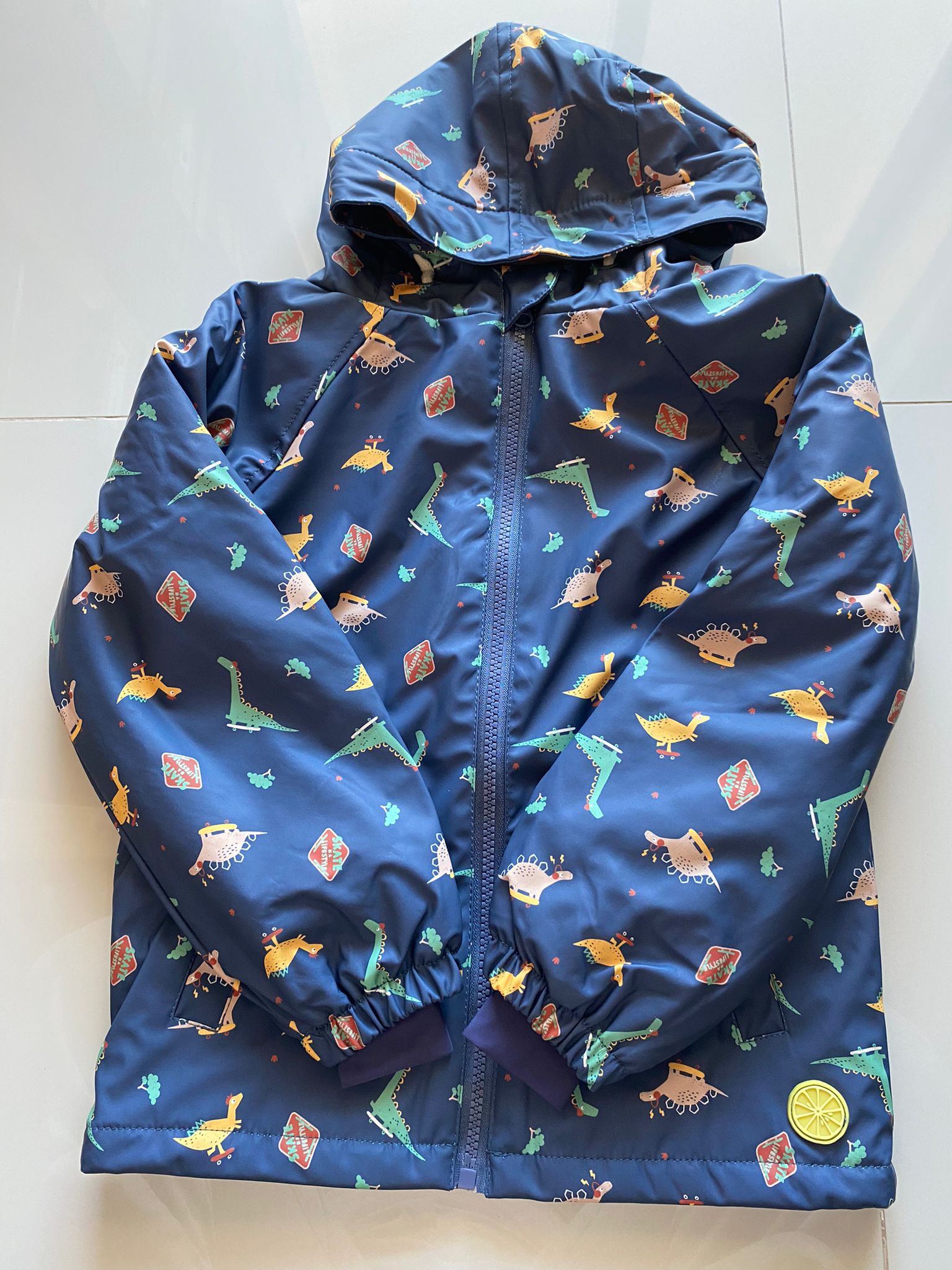 Chaqueta impermeable de dinosaurio con forro cálido - WaterLemon