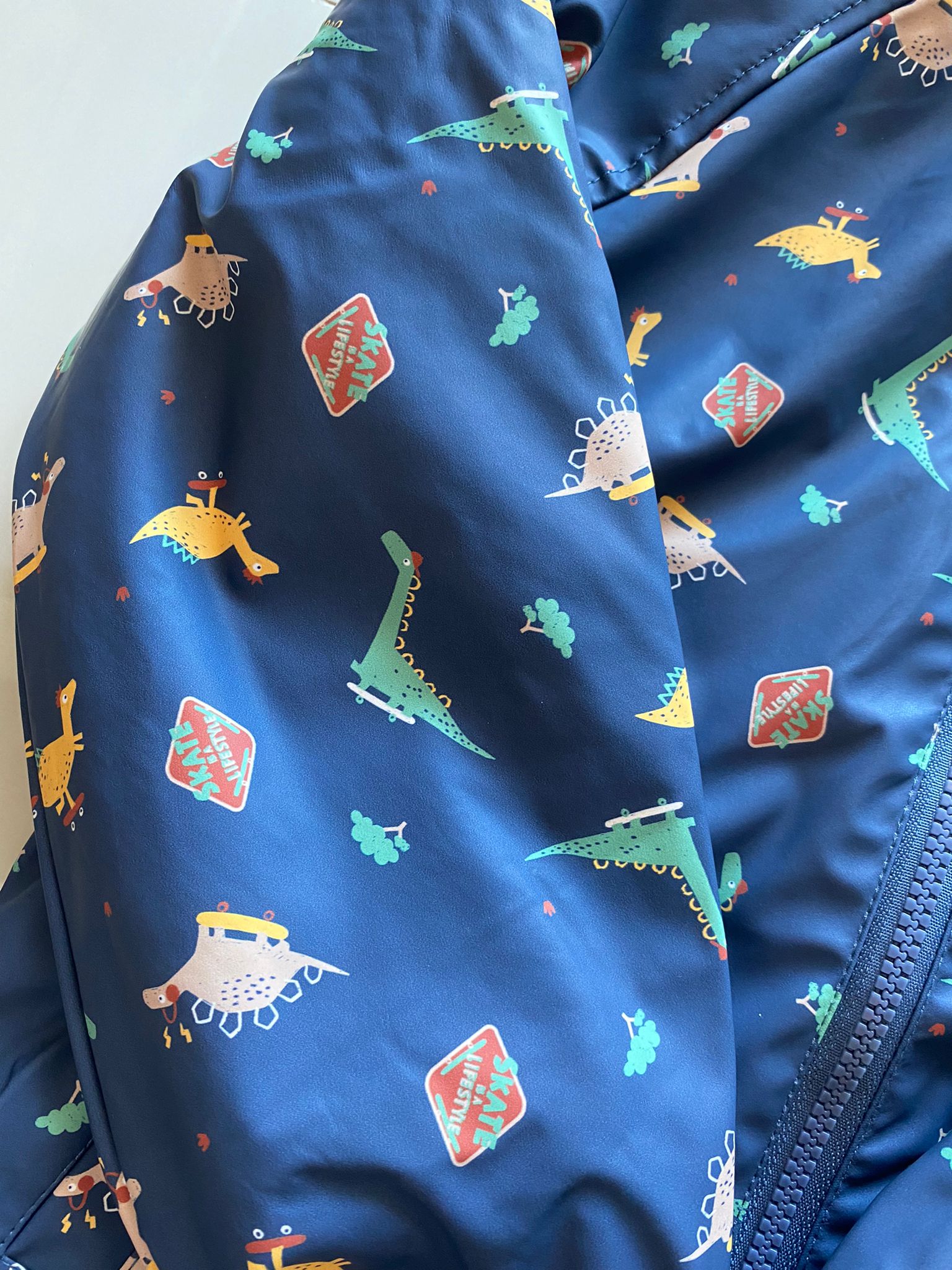 Chaqueta impermeable de dinosaurio con forro cálido - WaterLemon