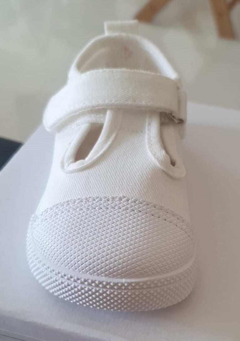 Zapatillas de lona que respetan los pies de los niños - Blanditos Pomelo Blanco