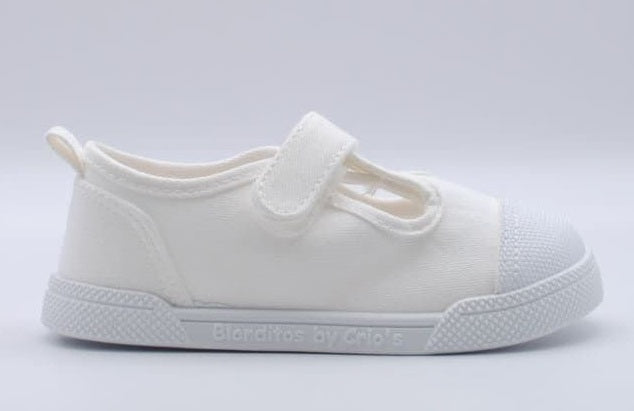 Zapatillas de lona que respetan los pies de los niños - Blanditos Pomelo Blanco