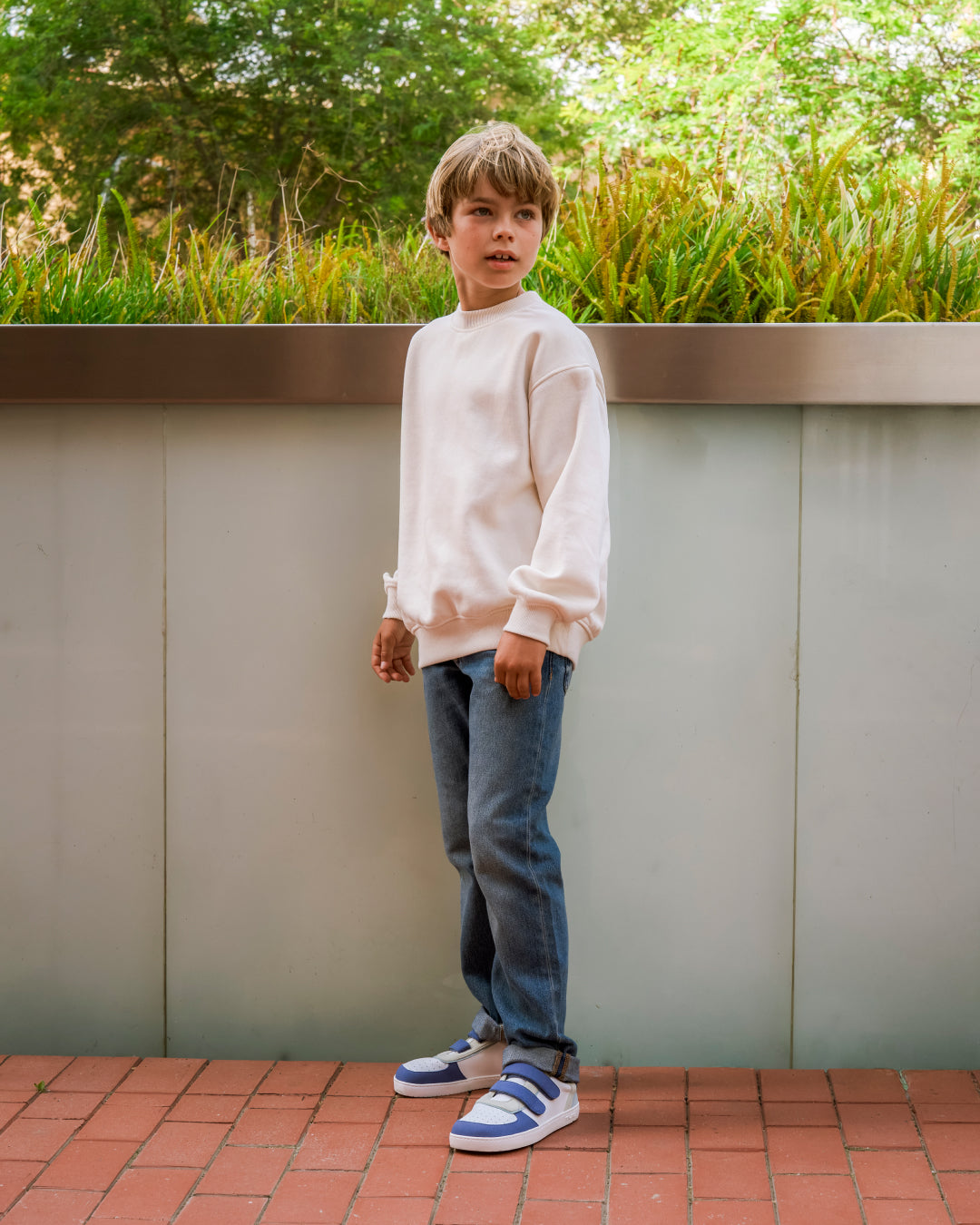 Zapatillas descalzas para niños - Muris Petra Junior Denim Blue