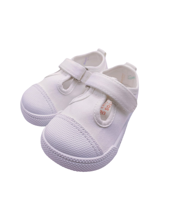Zapatillas de lona que respetan los pies de los niños - Blanditos Pomelo Blanco