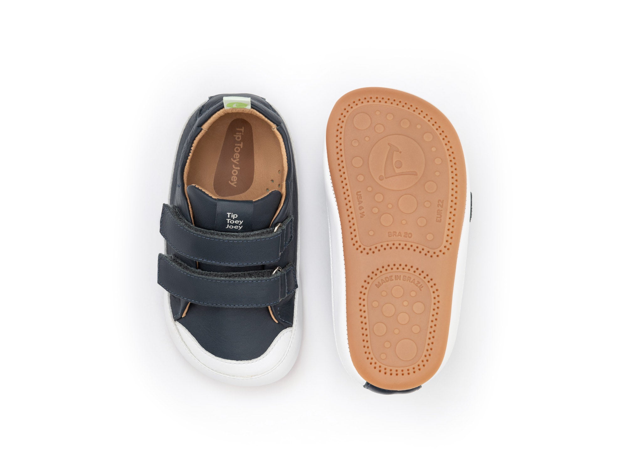 Zapatillas Tip Toey Joey Bossy para niños en azul marino y blanco