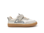 Zapatillas Tip Toey Joey para niños, cómodas para los pies - Outline Tapioca &amp; Ivory Suede