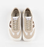 Zapatillas descalzas para adultos de piel y ante - Victoria Olmo Beige (Leopardo) 