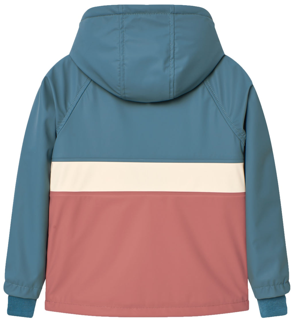 Chaqueta impermeable azul y ladrillo con forro cálido - WaterLemon