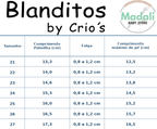 Blanditos by Crio's Ténis Torino Respeitadores do Pezinho da Criança - Blanditos Guia_de_Tamanhos_Madali_Torino_e_Porto