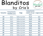 Blanditos by Crio's Ténis Londres Respeitadores do Pezinho da Criança - Blanditos Guia_tamanhos_Aquisicao_Londres