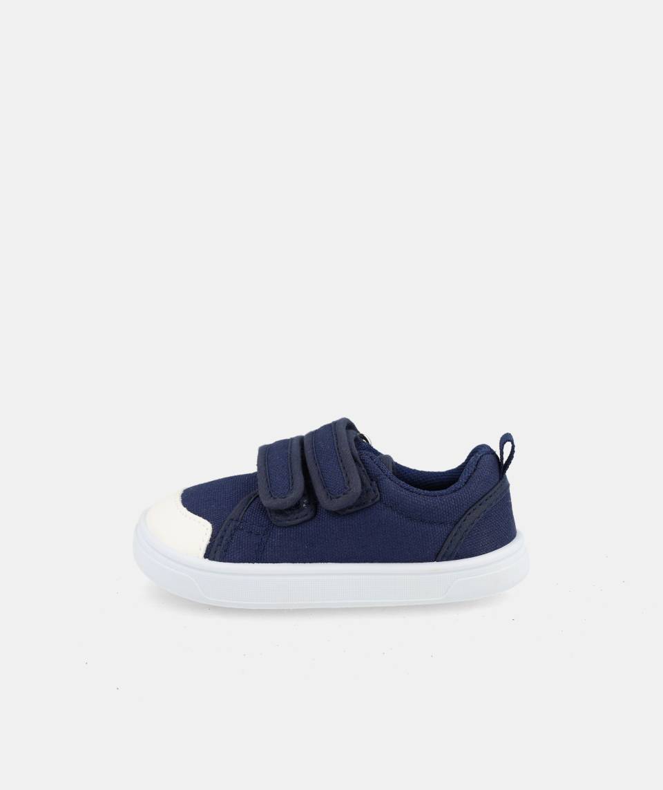 Zapatillas de lona que respetan los pies de los niños - Blanditos Mélon Azul Marino 