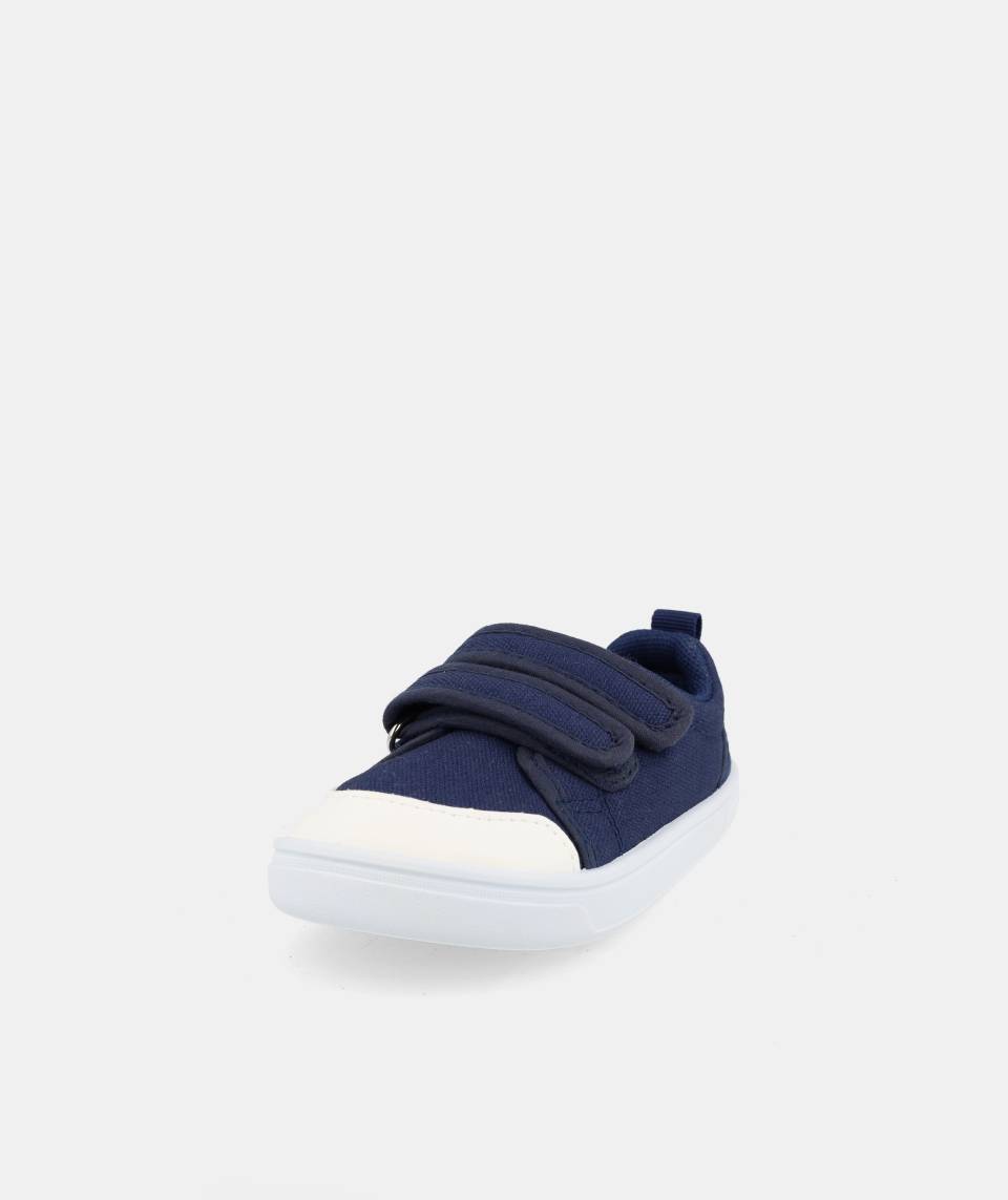 Zapatillas de lona que respetan los pies de los niños - Blanditos Mélon Azul Marino 