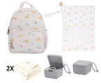 Conjunto de guardería: mochila, bolsa impermeable, muselinas y caja versátil - Savannah Tutete