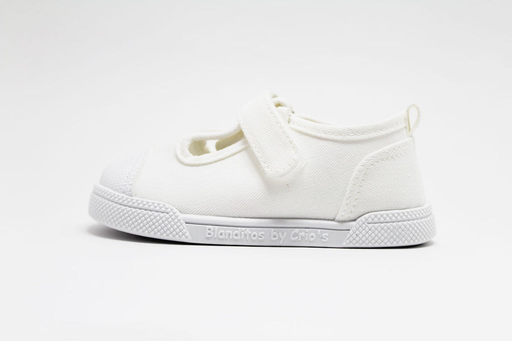 Zapatillas de lona que respetan los pies de los niños - Blanditos Pomelo Blanco 