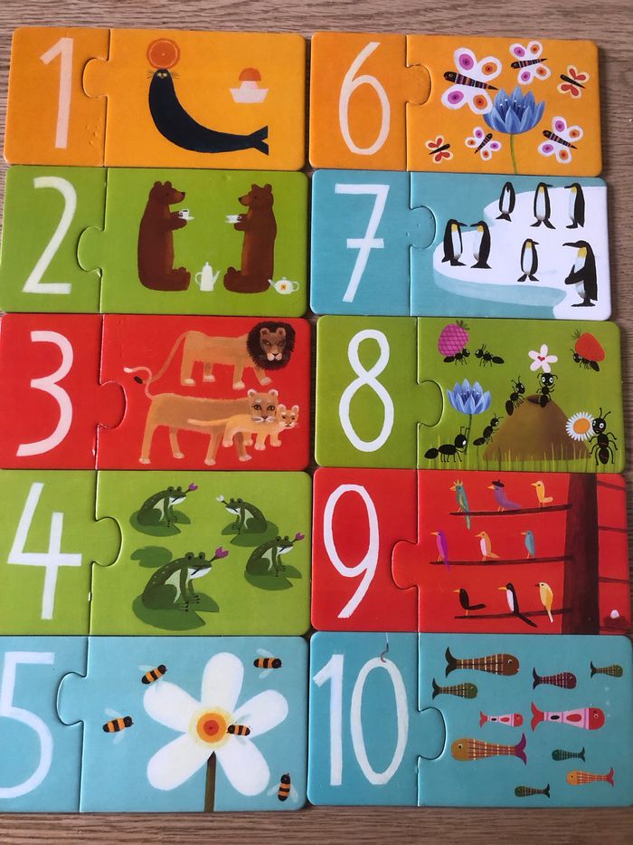 Duo Puzzle - Números 10 rompecabezas Djeco 
