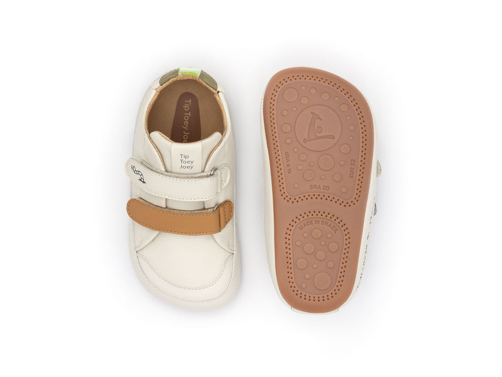 Zapatillas Tip Toey Joey para niños, aptas para los pies - Bossy Worm Tapioca &amp; Hay Slate Blue