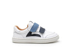 Zapatillas Tip Toey Joey para niños, cómodas para los pies, en blanco Landy y azul marino ceniza 