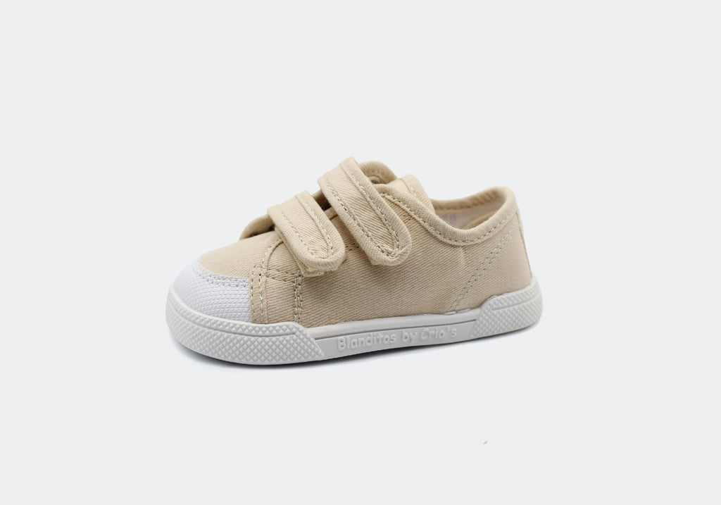 Zapatillas de lona que respetan los pies de los niños - Blanditos Coco Beige 